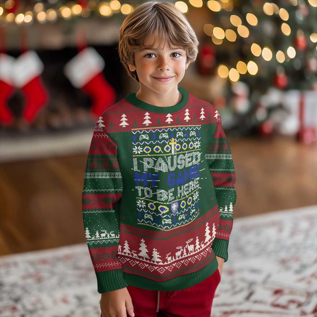 Funny Xmas Gamer Ugly Christmas Sweater I Paused My Game To Be Here - Wonder Print Shop