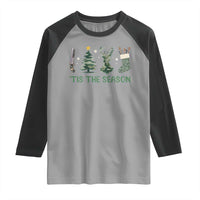 Christmas Hunting Raglan Shirt Tis The Season Hunting Camo Hunter
