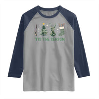 Christmas Hunting Raglan Shirt Tis The Season Hunting Camo Hunter