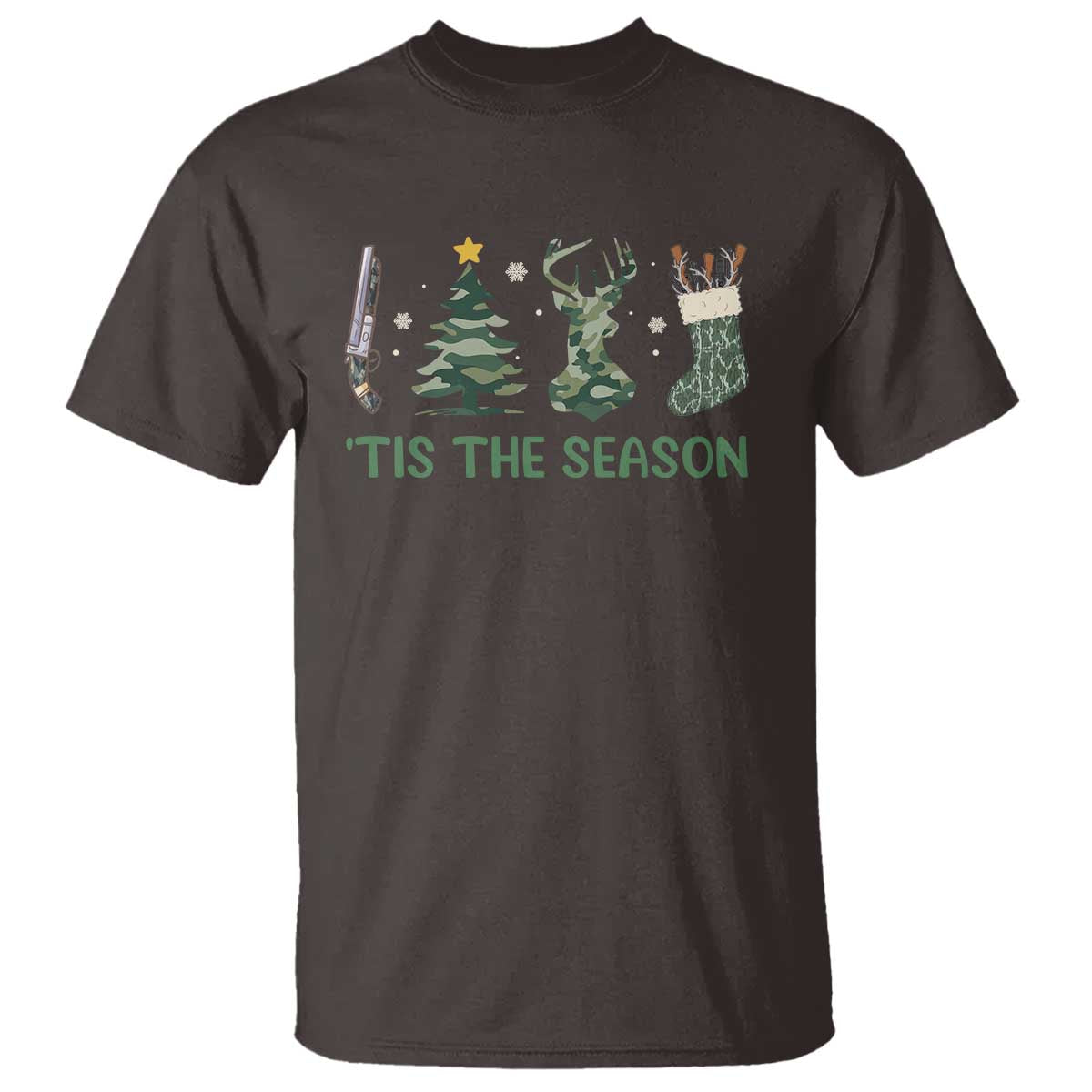 Christmas Hunting T Shirt Tis The Season Hunting Camo Hunter - Wonder Print Shop