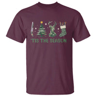 Christmas Hunting T Shirt Tis The Season Hunting Camo Hunter - Wonder Print Shop
