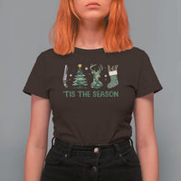 Christmas Hunting T Shirt For Women Tis The Season Hunting Camo Hunter - Wonder Print Shop