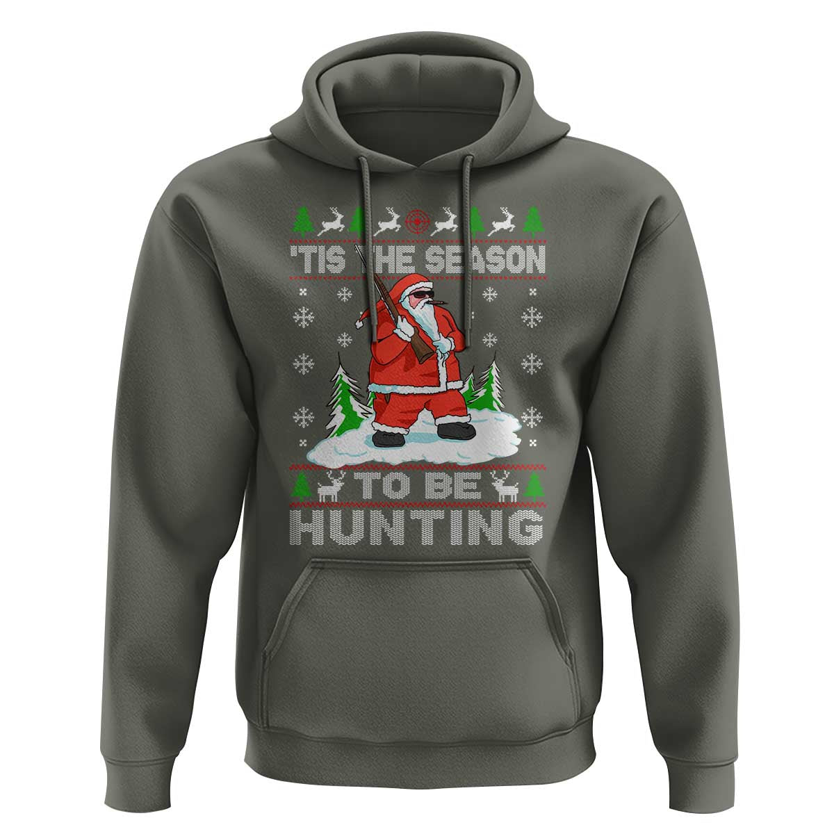 Christmas Hunting Hoodie Tis The Season To Be Hunting Santa Hunter