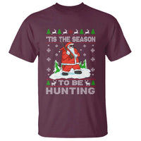 Christmas Hunting T Shirt Tis The Season To Be Hunting Santa Hunter - Wonder Print Shop