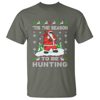 Christmas Hunting T Shirt Tis The Season To Be Hunting Santa Hunter - Wonder Print Shop