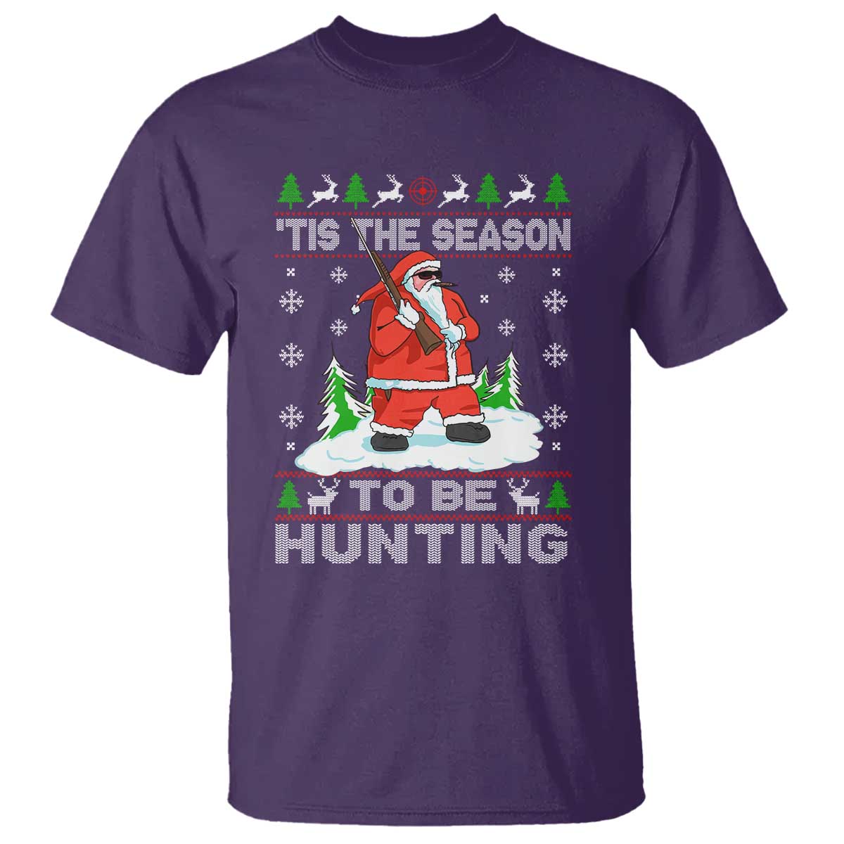 Christmas Hunting T Shirt Tis The Season To Be Hunting Santa Hunter - Wonder Print Shop
