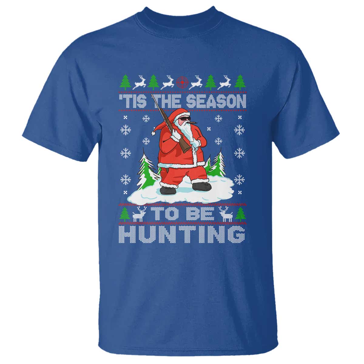 Christmas Hunting T Shirt Tis The Season To Be Hunting Santa Hunter - Wonder Print Shop