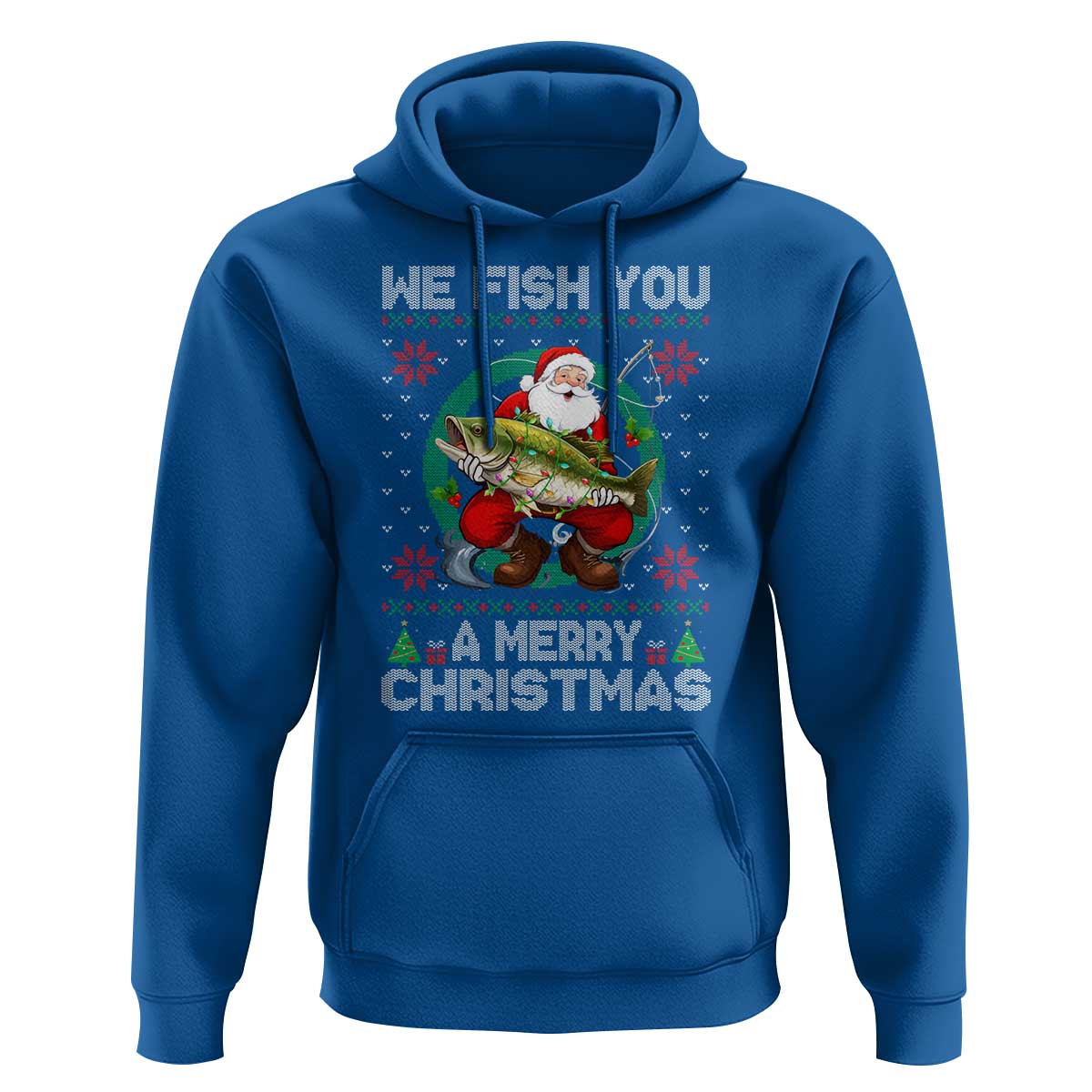 Xmas Fishing Hoodie We Fish You A Merry Christmas Santa Fisherman