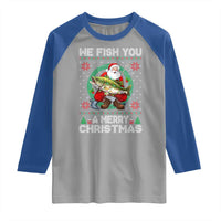 Xmas Fishing Raglan Shirt We Fish You A Merry Christmas Santa Fisherman