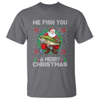 Xmas Fishing T Shirt We Fish You A Merry Christmas Santa Fisherman - Wonder Print Shop