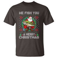 Xmas Fishing T Shirt We Fish You A Merry Christmas Santa Fisherman - Wonder Print Shop