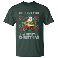 Xmas Fishing T Shirt We Fish You A Merry Christmas Santa Fisherman - Wonder Print Shop