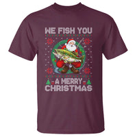 Xmas Fishing T Shirt We Fish You A Merry Christmas Santa Fisherman - Wonder Print Shop