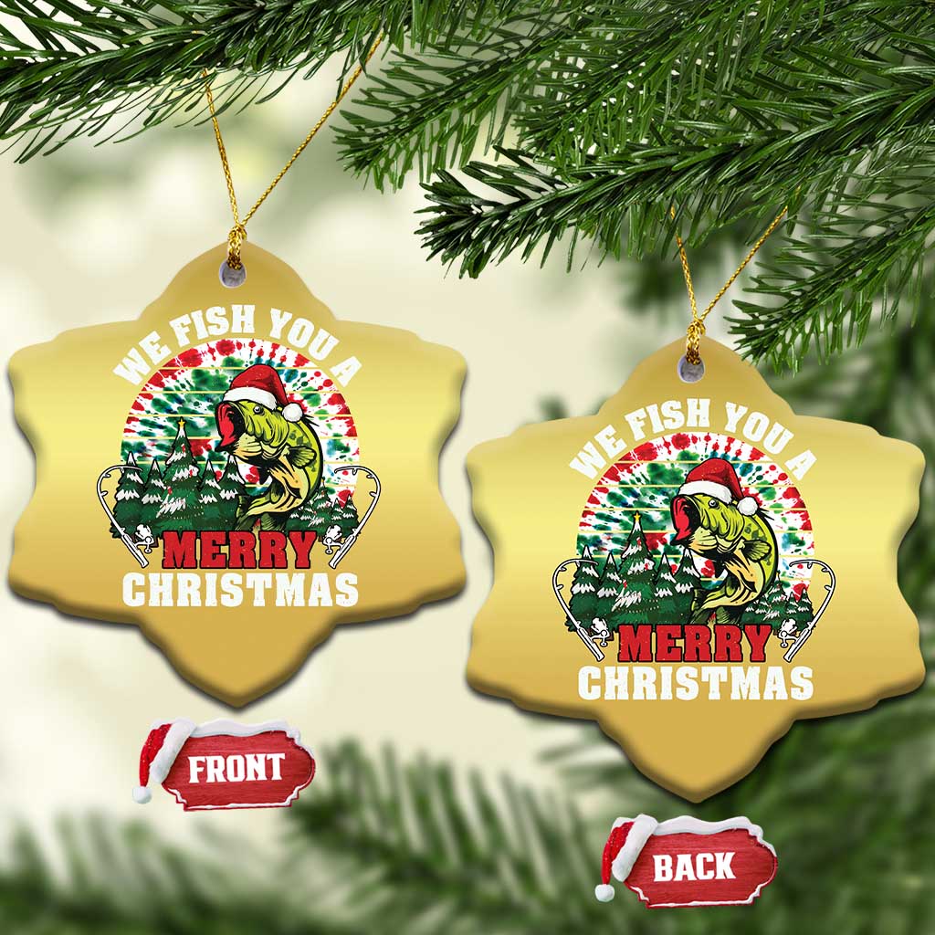 Xmas Fishing Christmas Ornament We Fish You A Merry Christmas Santa Hat - Wonder Print Shop