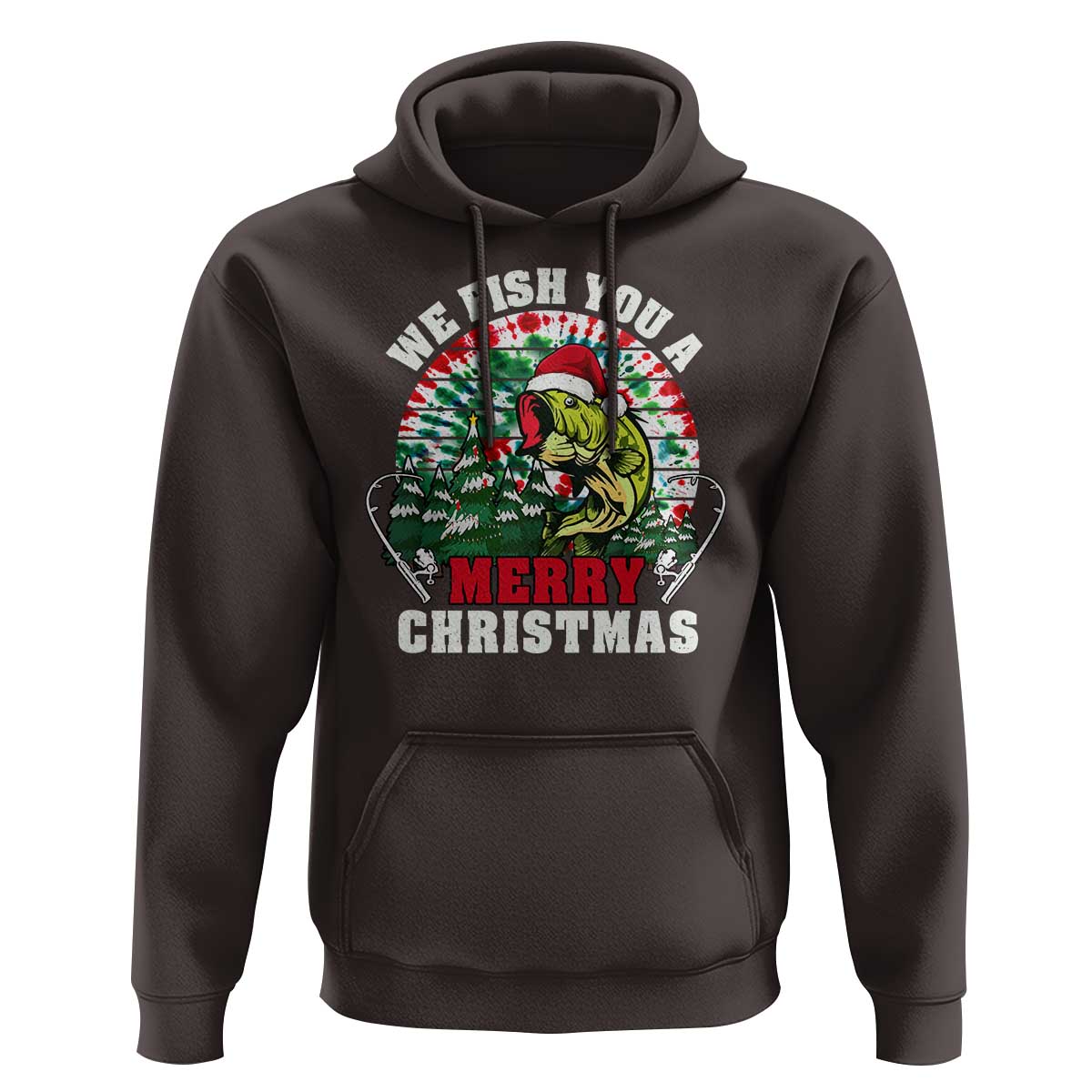 Xmas Fishing Hoodie We Fish You A Merry Christmas Santa Hat