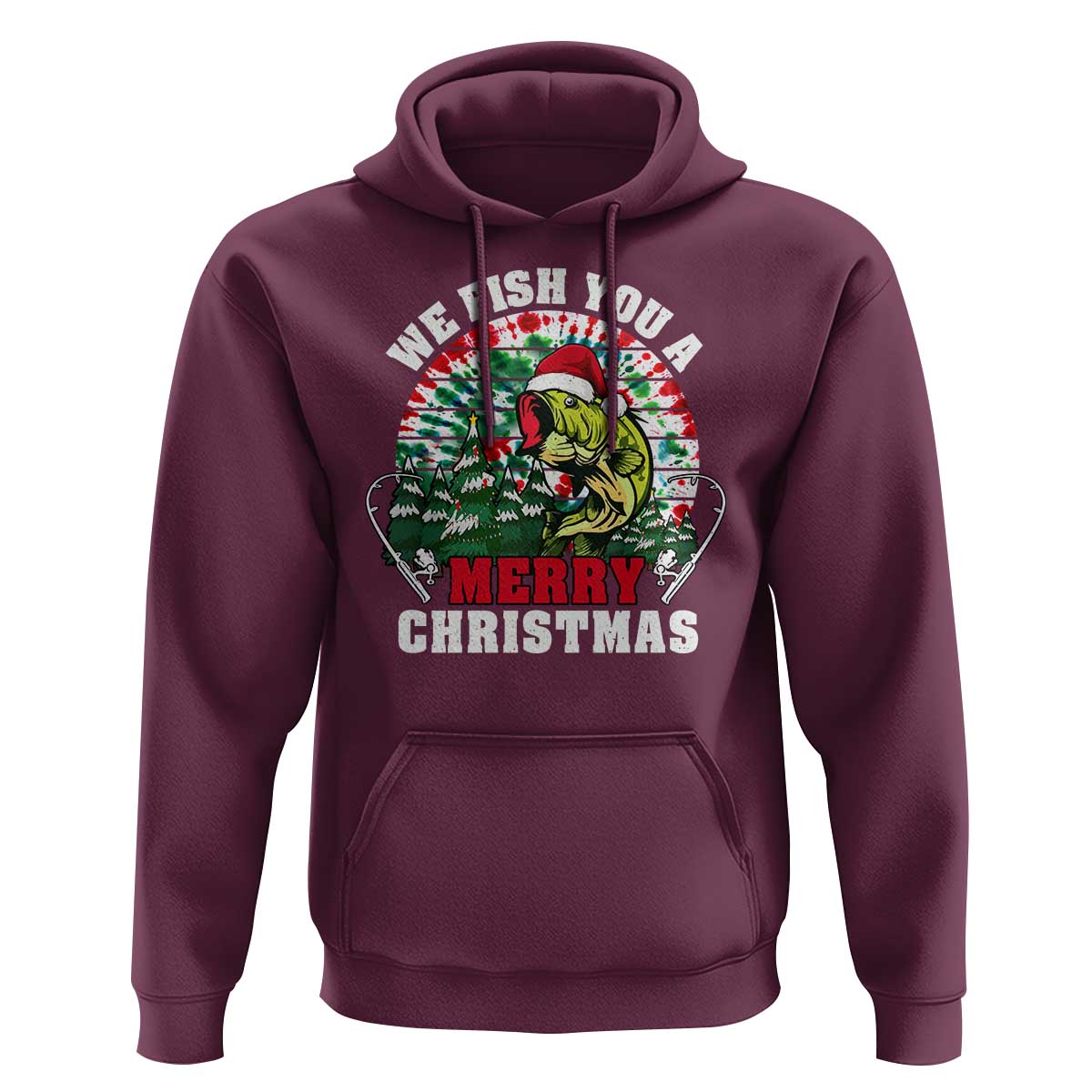 Xmas Fishing Hoodie We Fish You A Merry Christmas Santa Hat