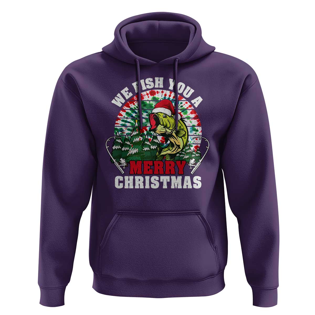 Xmas Fishing Hoodie We Fish You A Merry Christmas Santa Hat