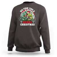 Xmas Fishing Sweatshirt We Fish You A Merry Christmas Santa Hat - Wonder Print Shop