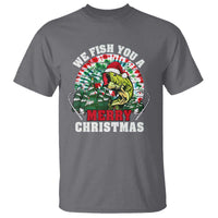 Xmas Fishing T Shirt We Fish You A Merry Christmas Santa Hat - Wonder Print Shop