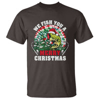 Xmas Fishing T Shirt We Fish You A Merry Christmas Santa Hat - Wonder Print Shop