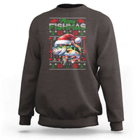 Christmas Fishing Sweatshirt Merry Fishmas Fisherman Santa Hat Fish - Wonder Print Shop