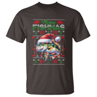 Christmas Fishing T Shirt Merry Fishmas Fisherman Santa Hat Fish - Wonder Print Shop