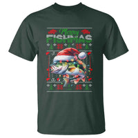 Christmas Fishing T Shirt Merry Fishmas Fisherman Santa Hat Fish - Wonder Print Shop