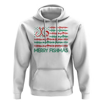 Christmas Fishing Hoodie Merry Fishmas Fisherman American Flag