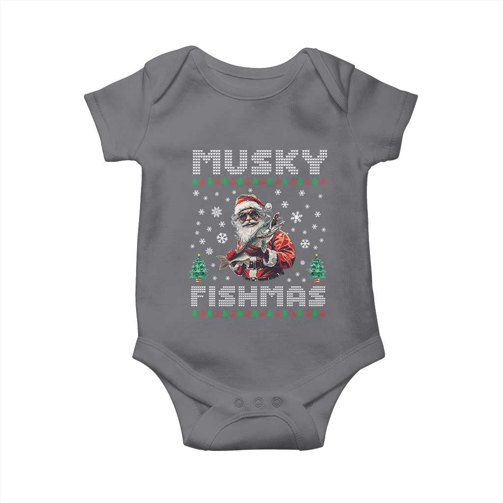 Christmas Muskie Fishing Baby Onesie Musky Fishmas Fisherman