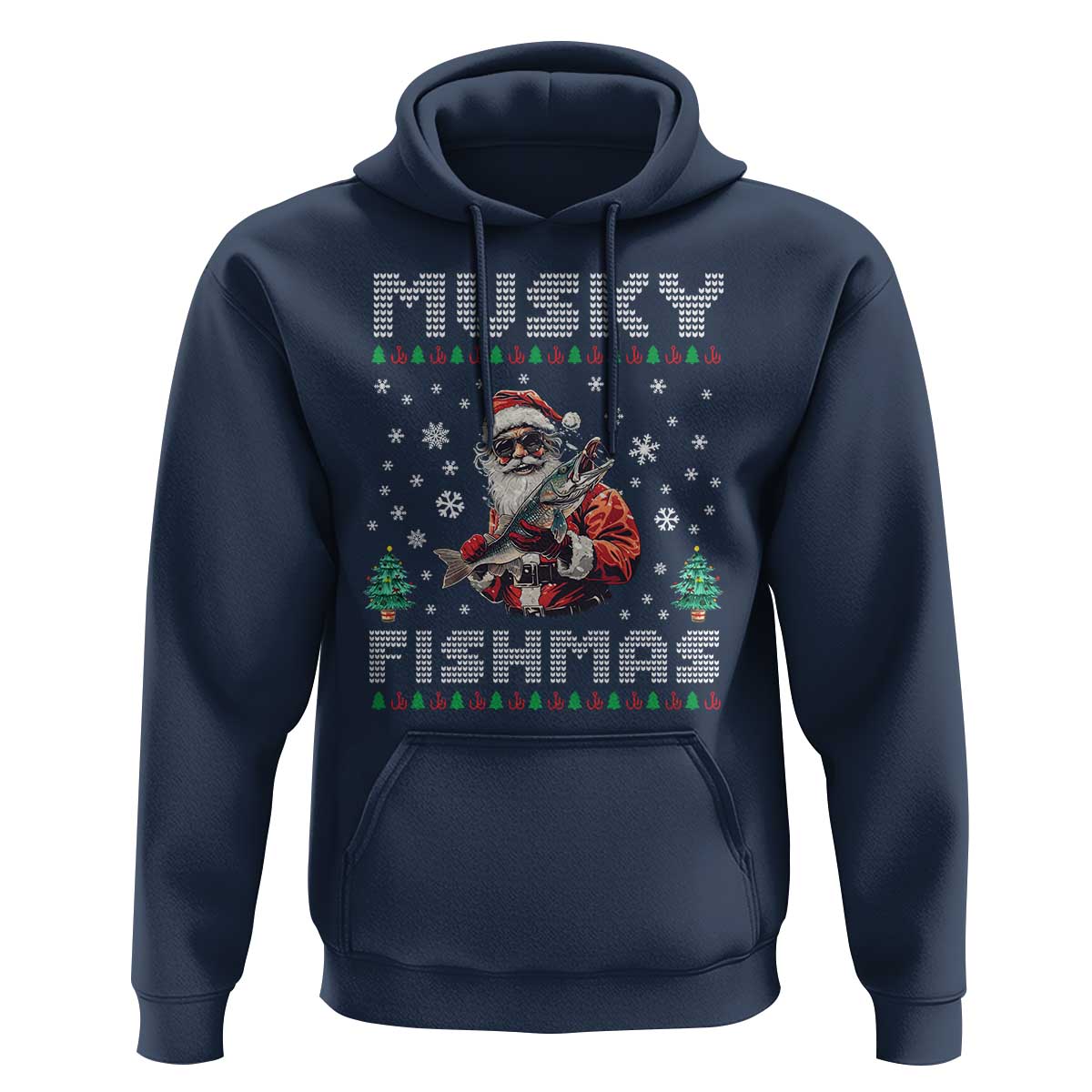 Christmas Muskie Fishing Hoodie Musky Fishmas Fisherman
