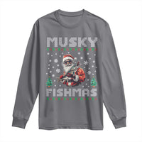 Christmas Muskie Fishing Long Sleeve Shirt Musky Fishmas Fisherman