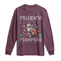 Christmas Muskie Fishing Long Sleeve Shirt Musky Fishmas Fisherman