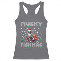 Christmas Muskie Fishing Racerback Tank Top Musky Fishmas Fisherman