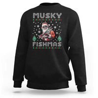 Christmas Muskie Fishing Sweatshirt Musky Fishmas Fisherman - Wonder Print Shop