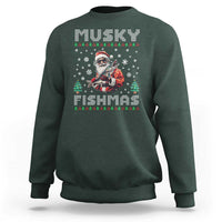 Christmas Muskie Fishing Sweatshirt Musky Fishmas Fisherman - Wonder Print Shop