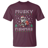 Christmas Muskie Fishing T Shirt Musky Fishmas Fisherman - Wonder Print Shop