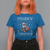 Christmas Muskie Fishing T Shirt For Women Musky Fishmas Fisherman - Wonder Print Shop
