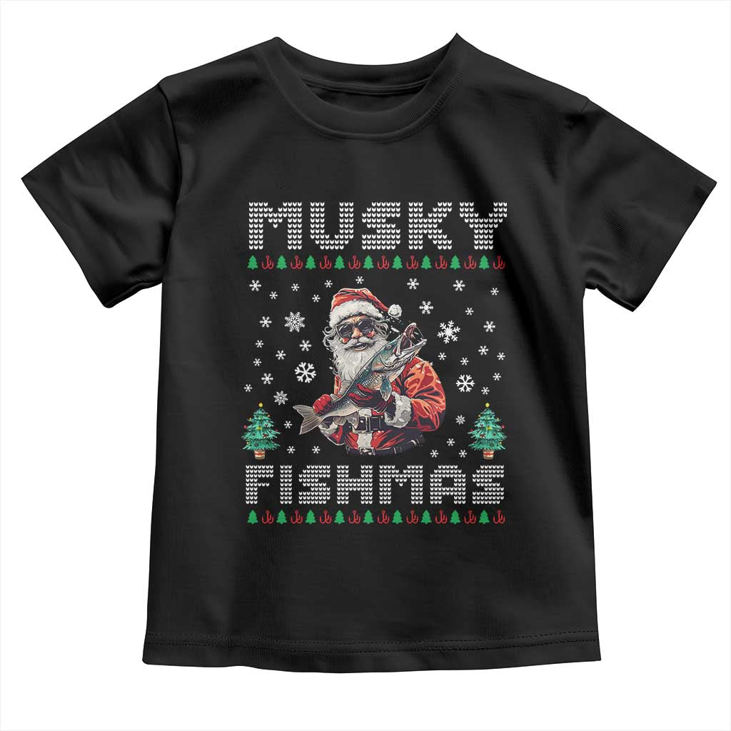 Christmas Muskie Fishing Toddler T Shirt Musky Fishmas Fisherman