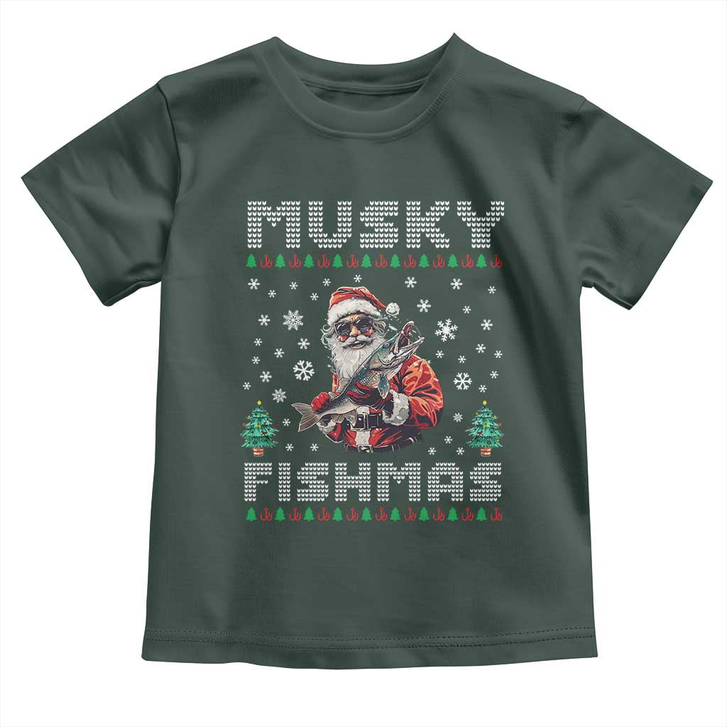 Christmas Muskie Fishing Toddler T Shirt Musky Fishmas Fisherman