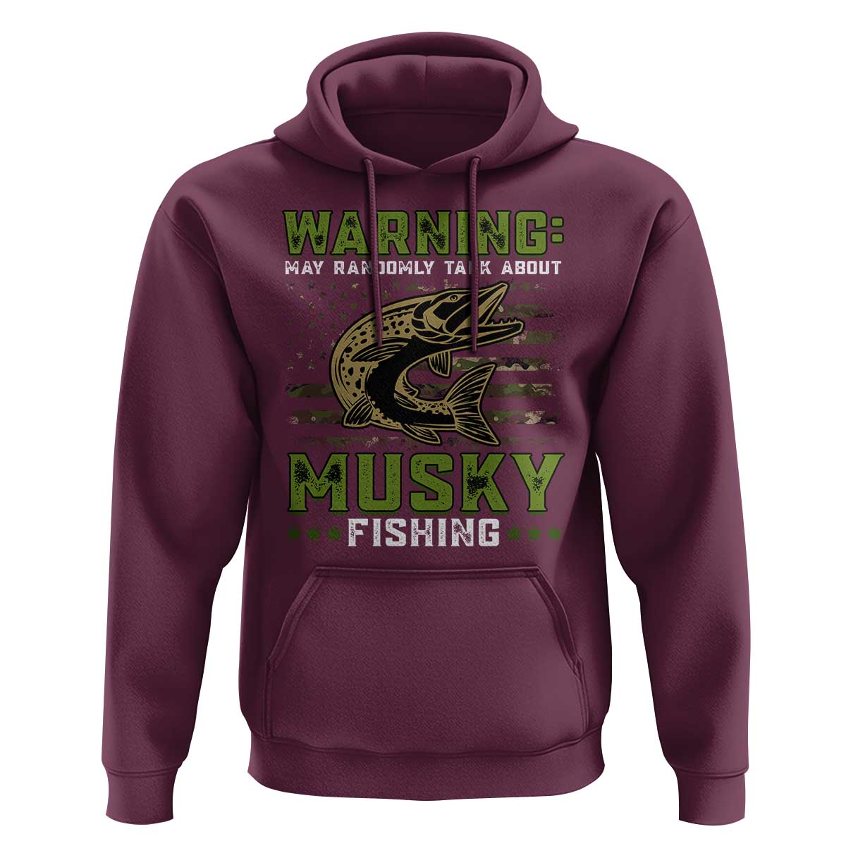 Warning May Randomly Talk About Musky Fishing Hoodie