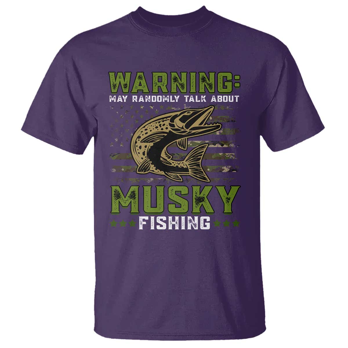 Warning May Randomly Talk About Musky Fishing T Shirt - Wonder Print Shop
