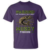 Warning May Randomly Talk About Musky Fishing T Shirt - Wonder Print Shop