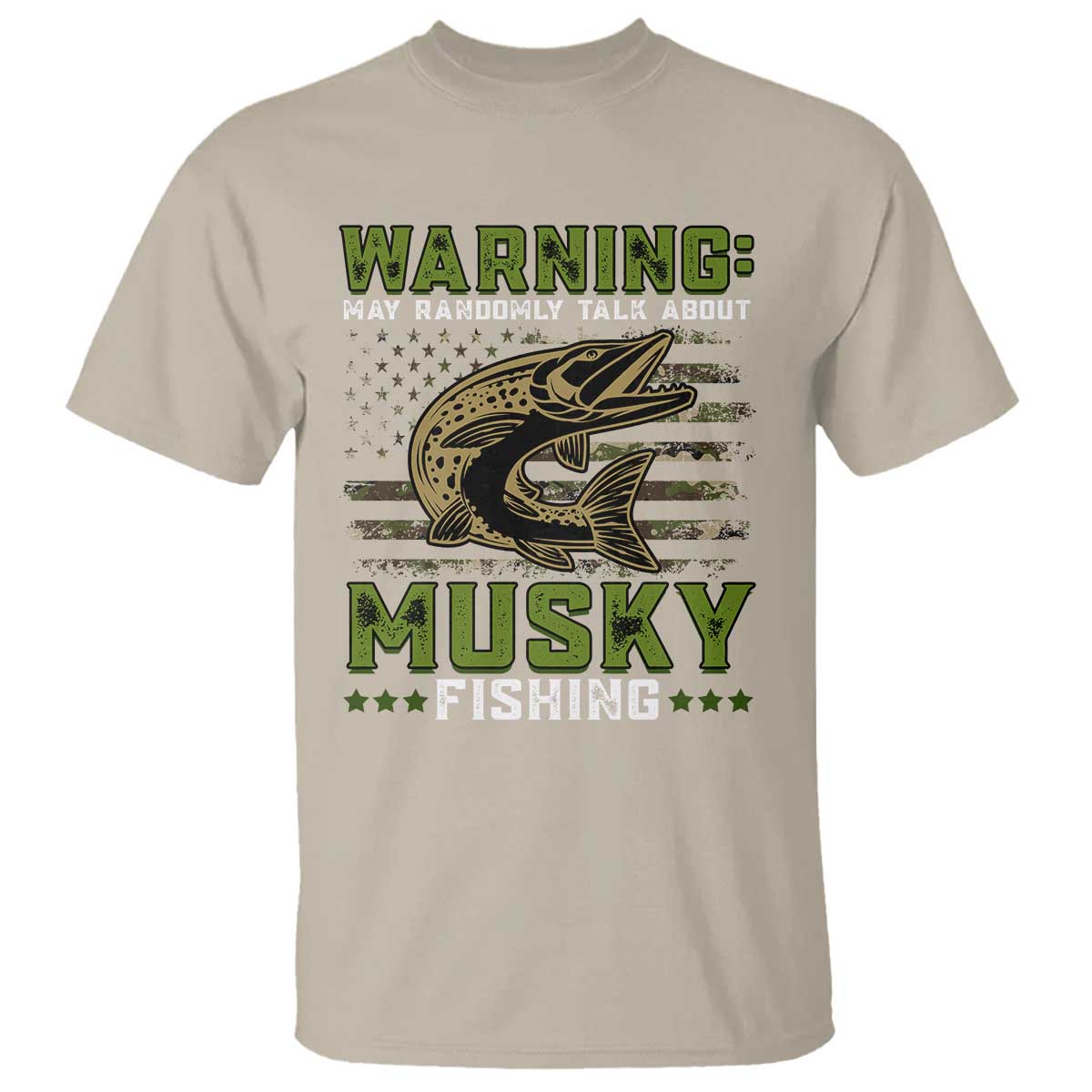 Warning May Randomly Talk About Musky Fishing T Shirt - Wonder Print Shop