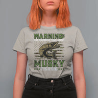 Warning May Randomly Talk About Musky Fishing T Shirt For Women - Wonder Print Shop