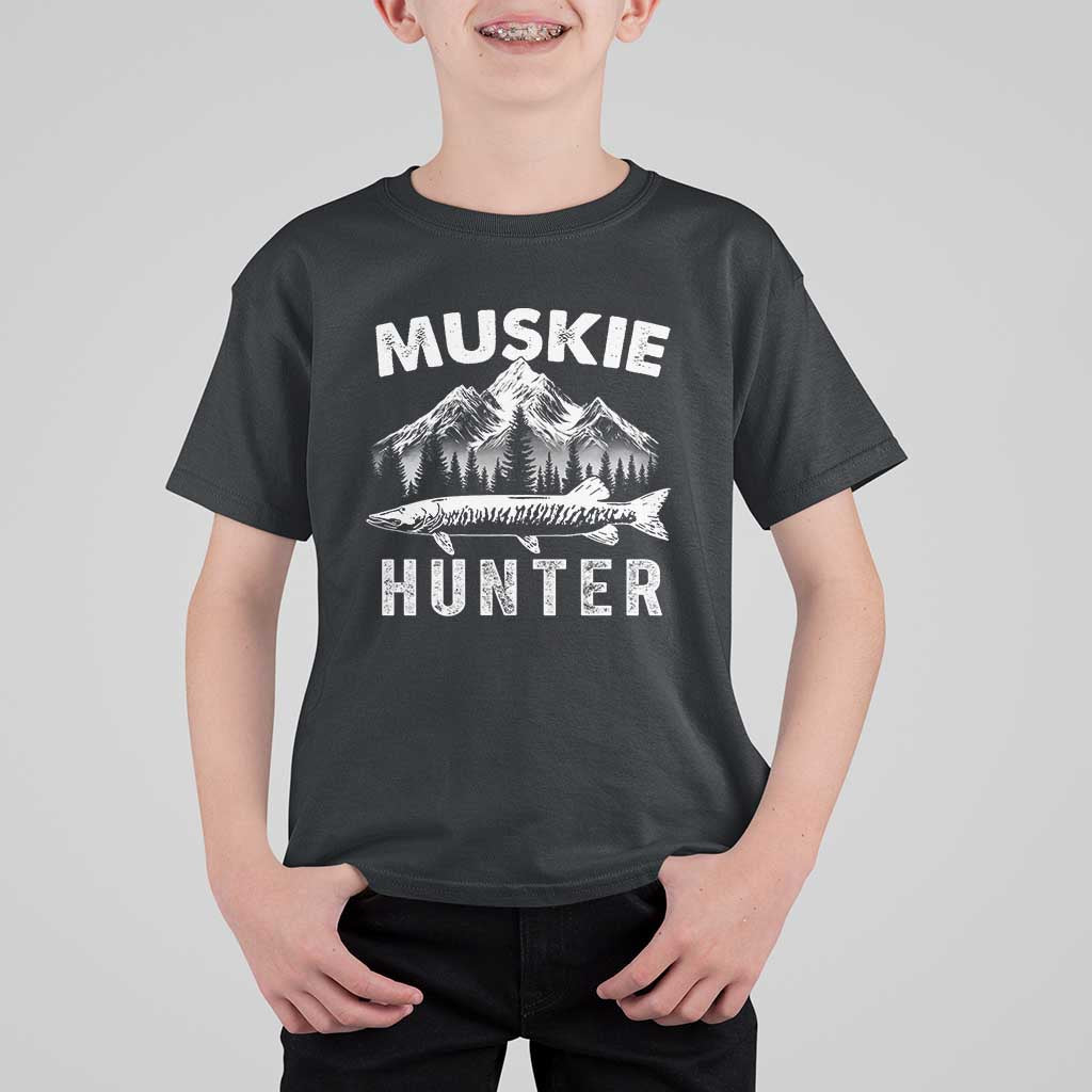 Musky Hunter Fishing Fisherman T Shirt For Kid - Wonder Print Shop