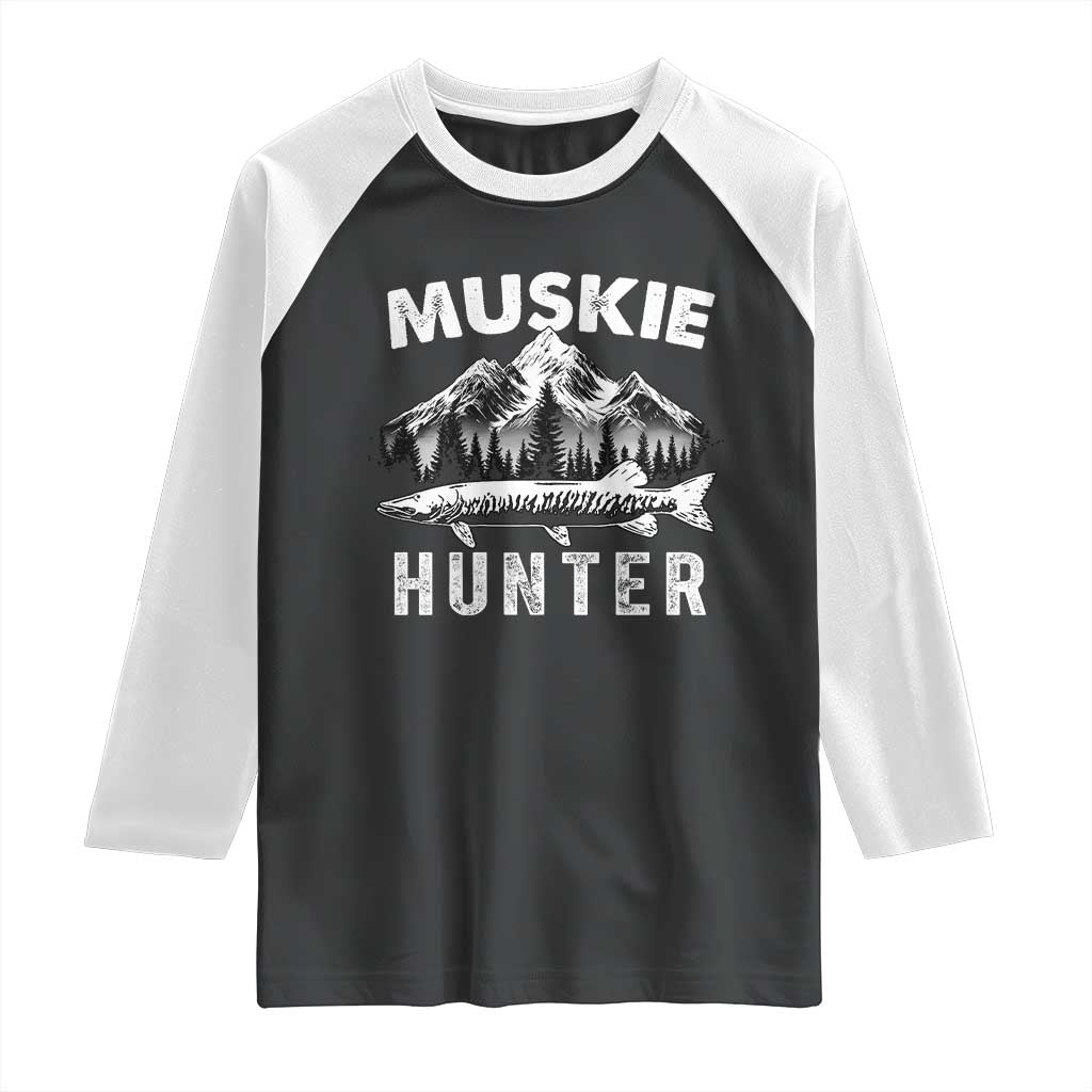 Musky Hunter Fishing Fisherman Raglan Shirt