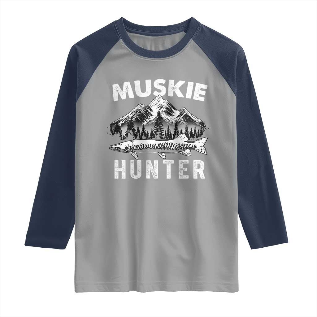 Musky Hunter Fishing Fisherman Raglan Shirt