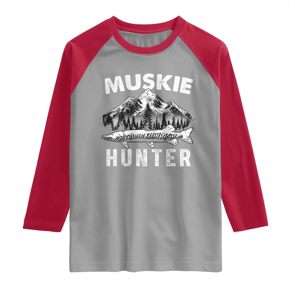 Musky Hunter Fishing Fisherman Raglan Shirt