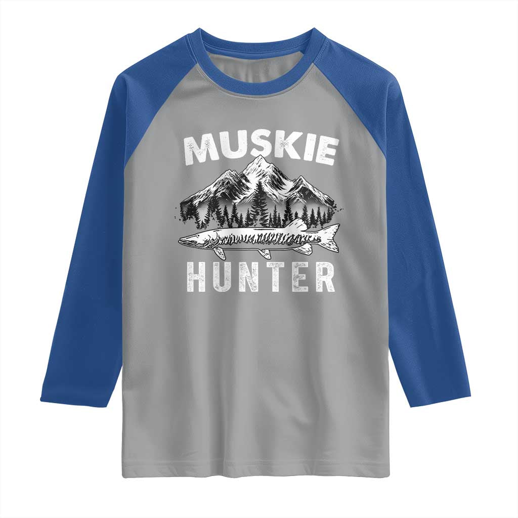 Musky Hunter Fishing Fisherman Raglan Shirt