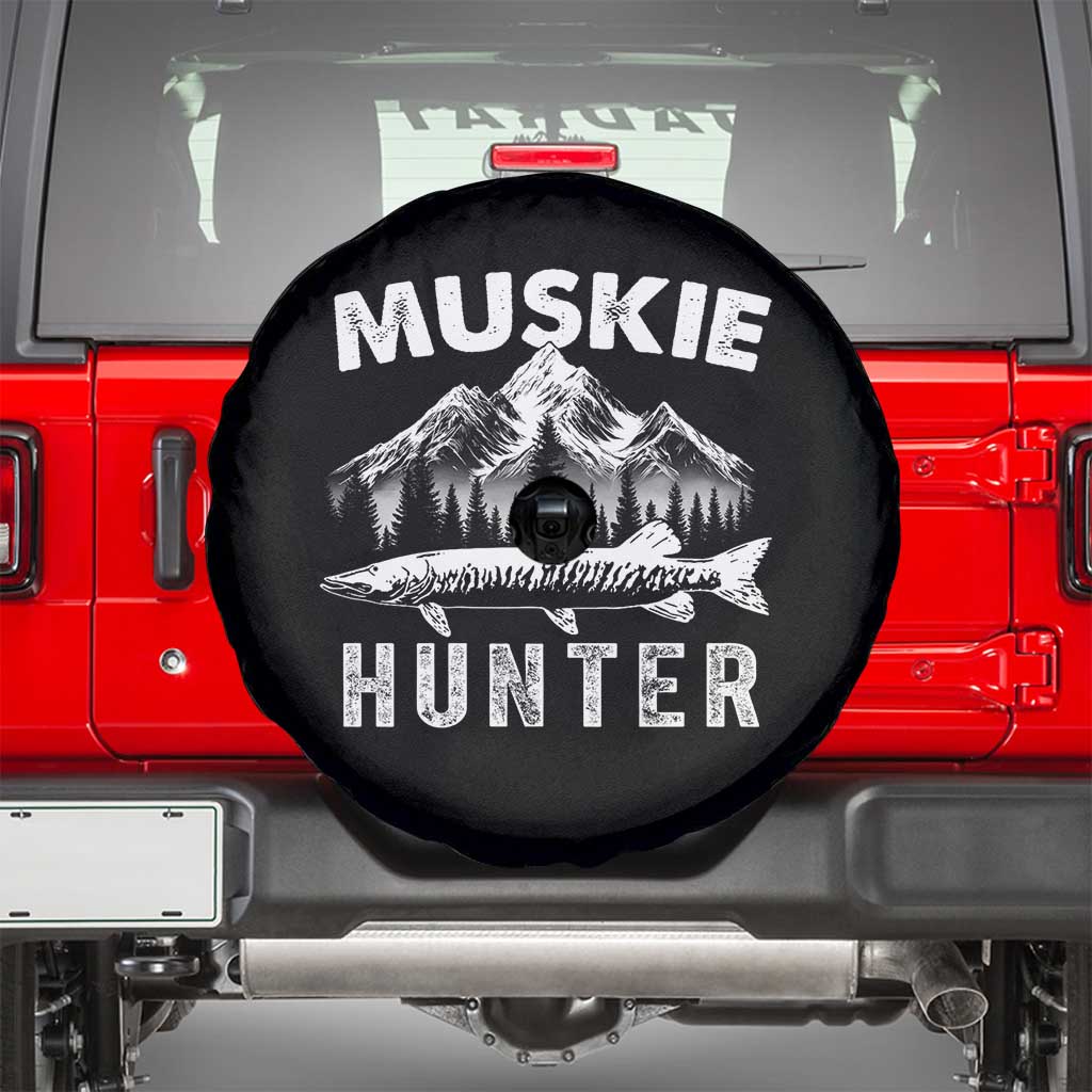 Musky Hunter Fishing Fisherman Spare Tire Cover